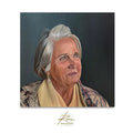 Artistic portrait of an elderly woman with a dark background