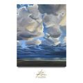 Painting of clouds with a signature at the bottom right corner