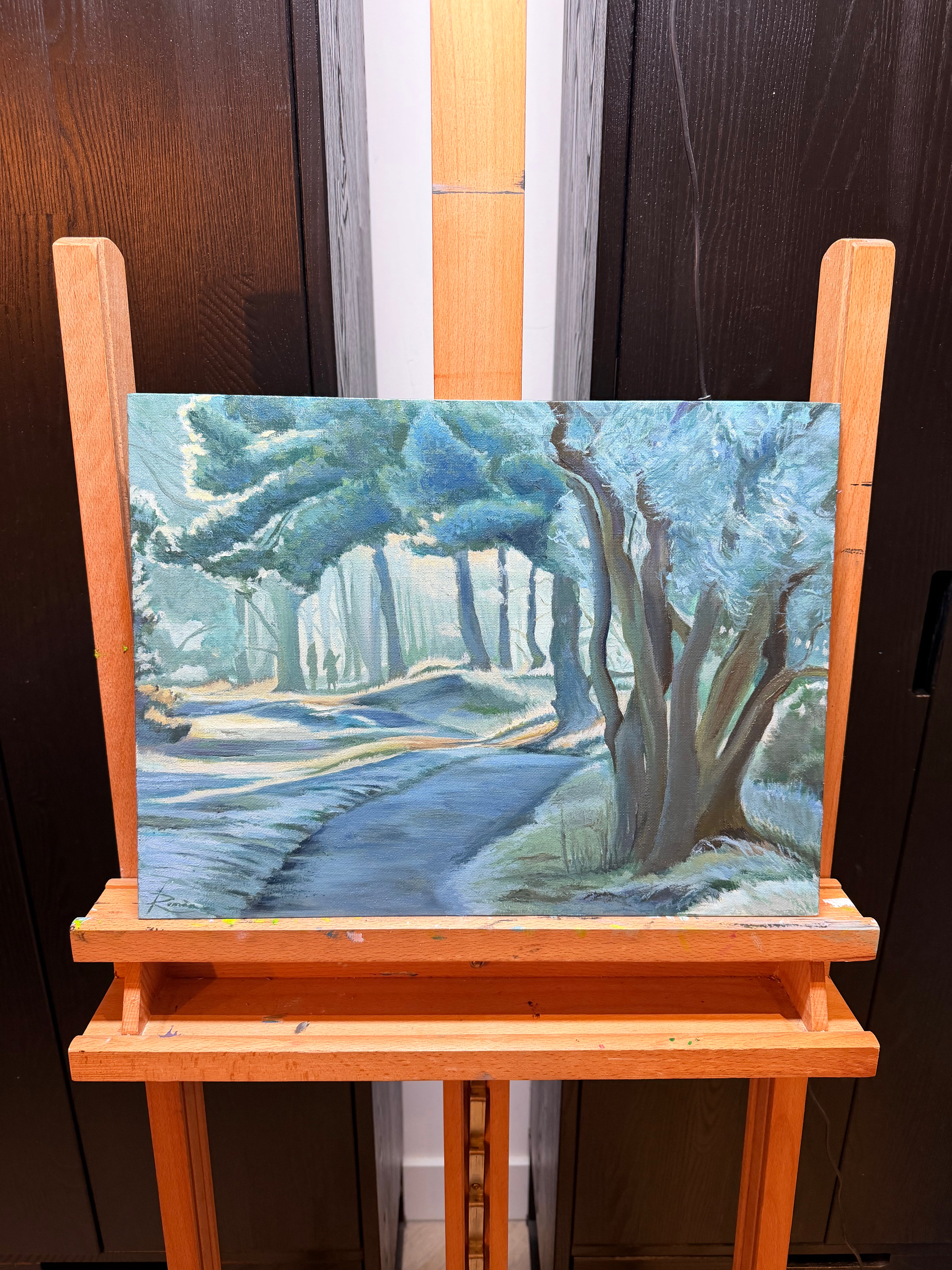 Winters Retreat Oil Painting Roman van Gelder 30 x 40 cm RVG20260107 in situ