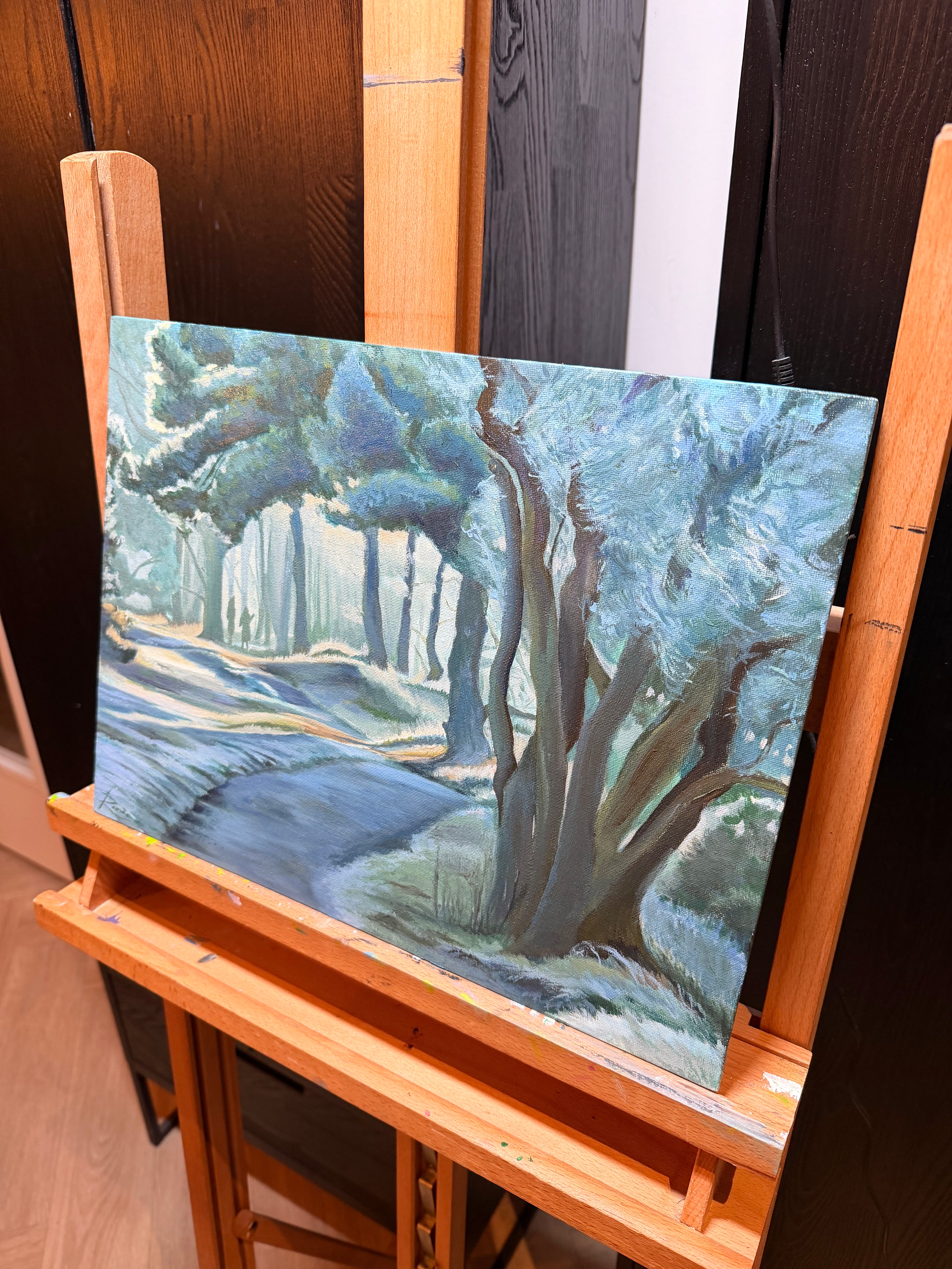 Winters Retreat Oil Painting Roman van Gelder 30 x 40 cm RVG20260107 sideview 3