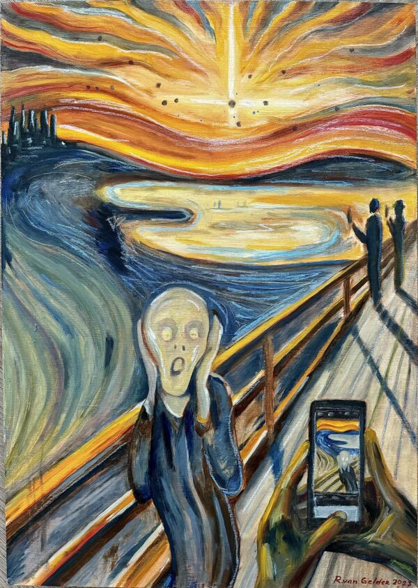 Oil painting | the scream (for attention) | full