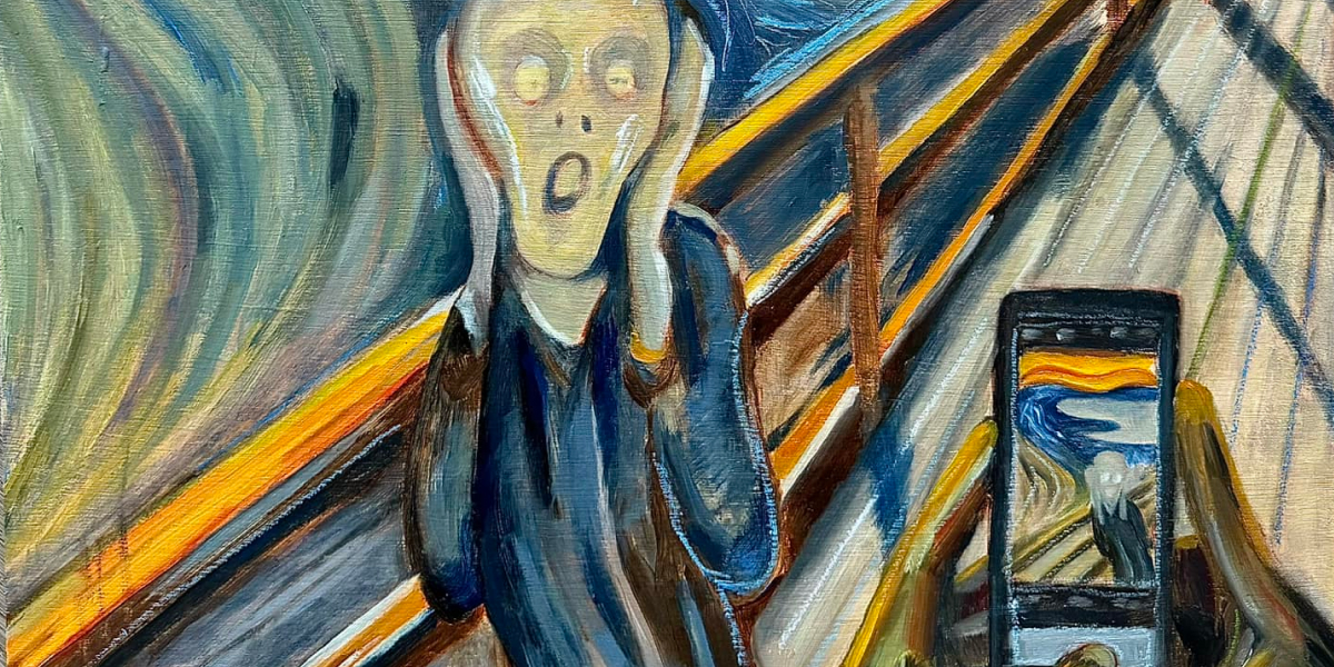 Alternative Oil Painting | The Scream (for attention) | Edvard Munch | Header Image